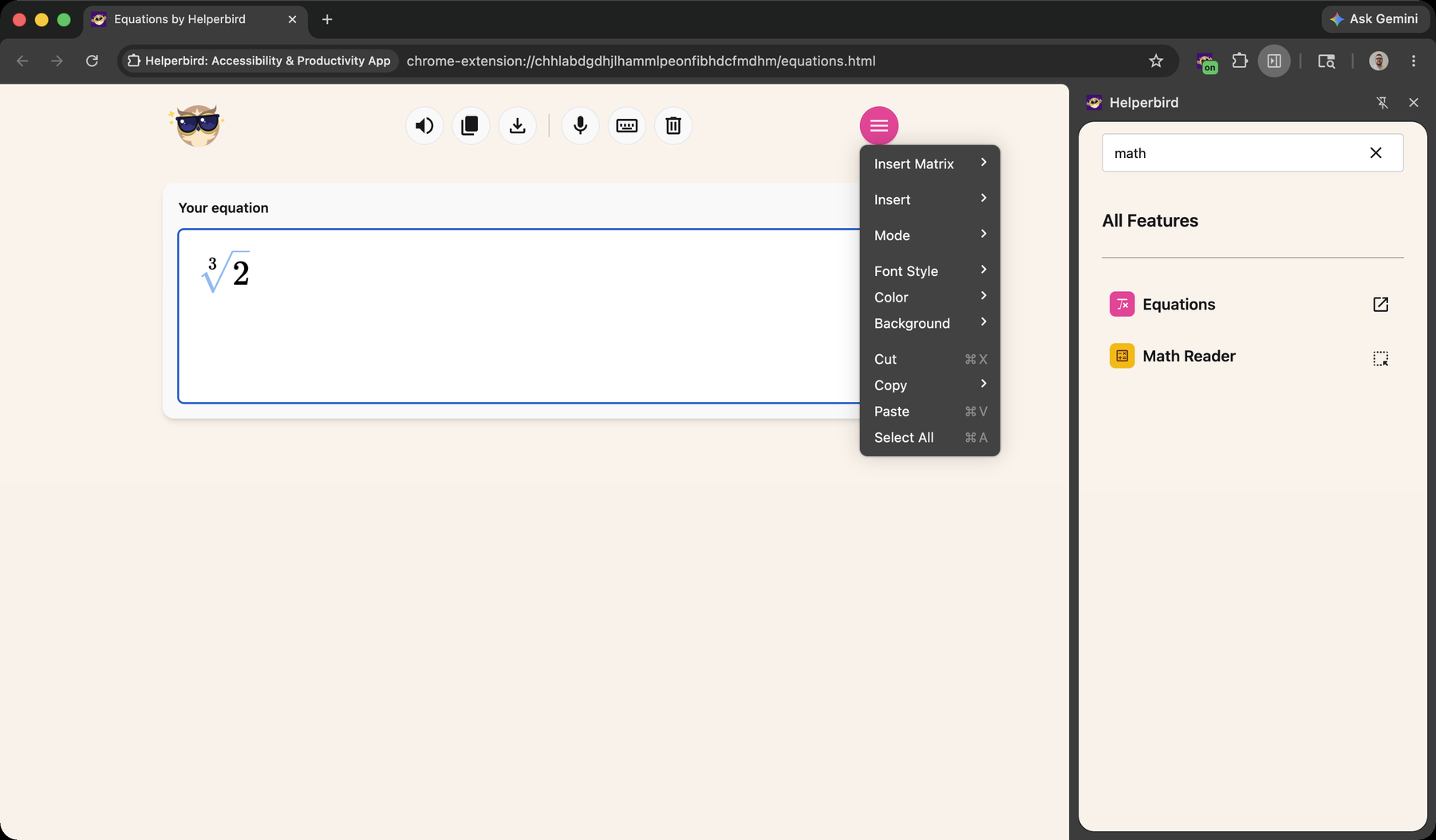 Before Equation Editor was enabled
