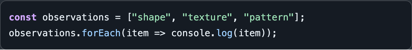 A code block in Reading Mode with preserved spacing and syntax colors