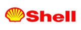 Shell logo featuring a bright yellow scallop shell outlined in red with the company name in bold red text.