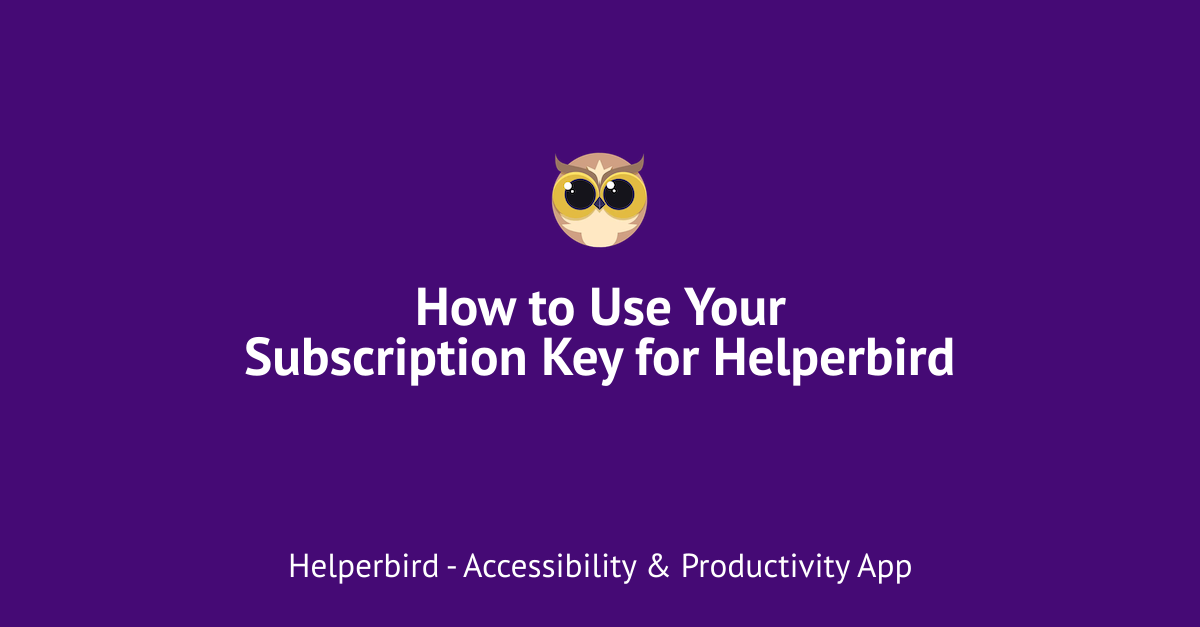 Using the Subscription Key